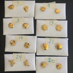 18k solid gold screw earrings